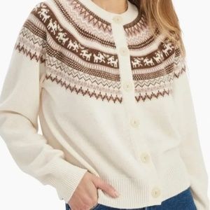 Naadam Fairisle Goat Cashmere Cardigan Sweater